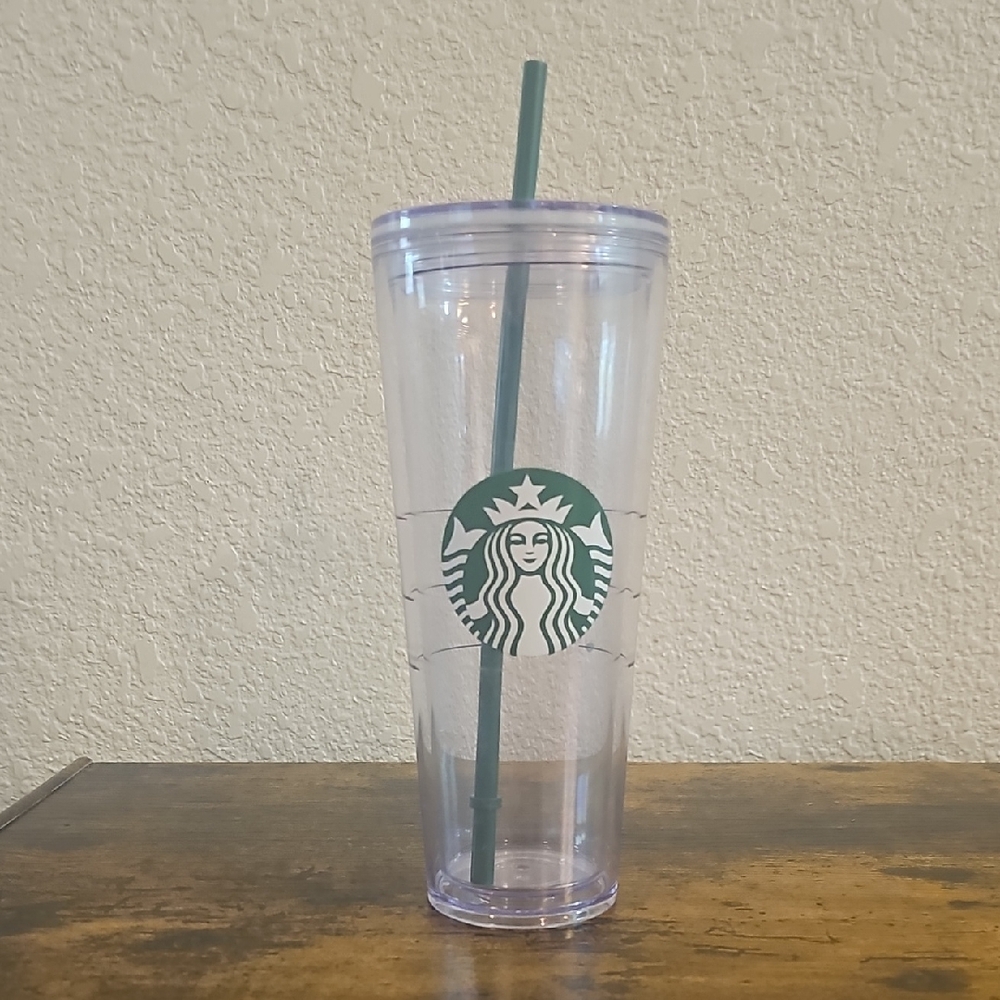 Starbucks Transparent Tumbler with Green Straw